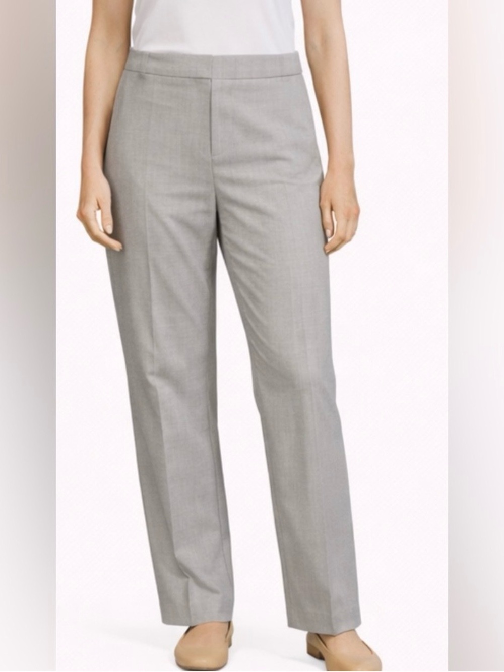 Banana Republic Light Gray Straight-Leg Dress Trousers